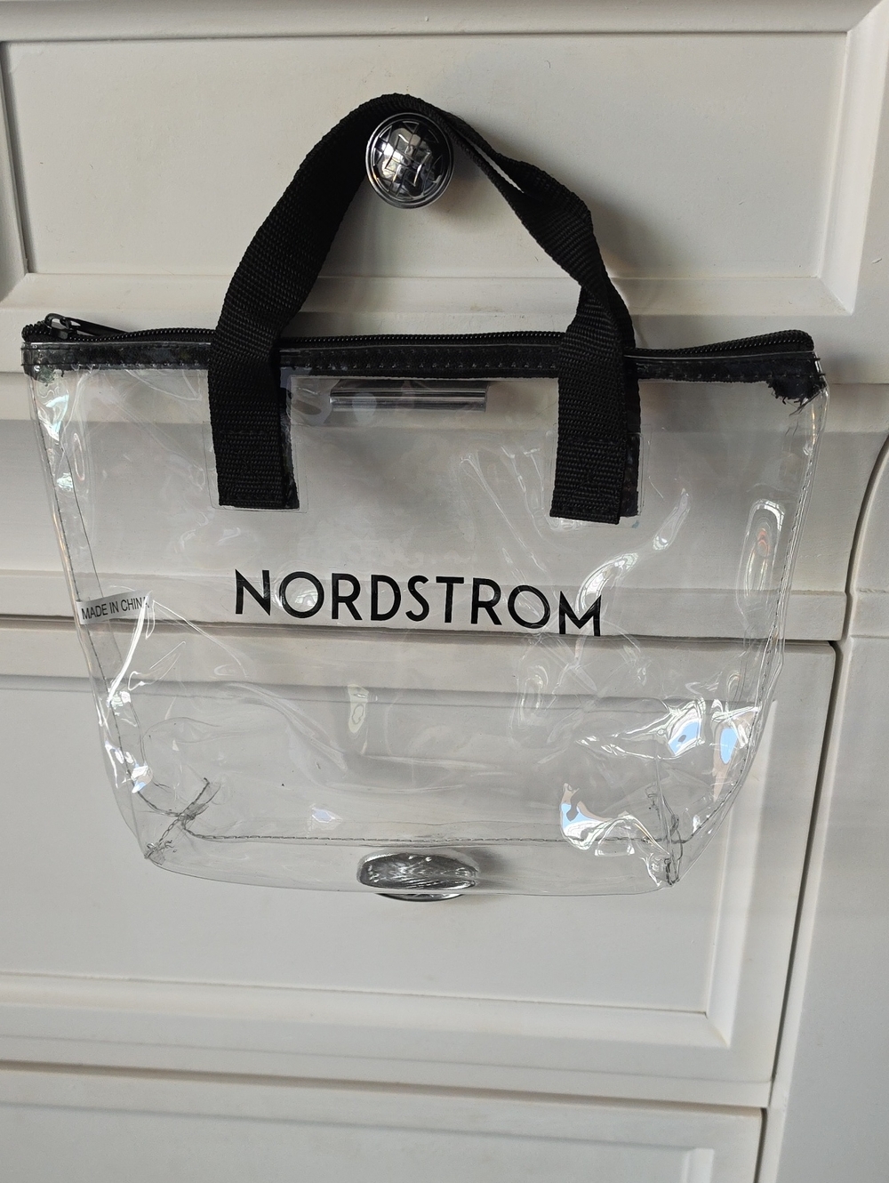 Nordstrom Clear Tote with Black Trim and Handles